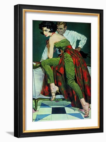 The Other Wife - Saturday Evening Post "Men at the Top", January 30, 1960 pg.31-Bob Me Ginnis-Framed Giclee Print