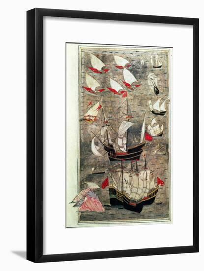 The Ottoman Fleet of Tarik-Y Bayezid-null-Framed Giclee Print