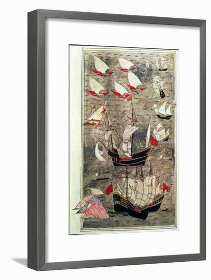 The Ottoman Fleet of Tarik-Y Bayezid-null-Framed Giclee Print