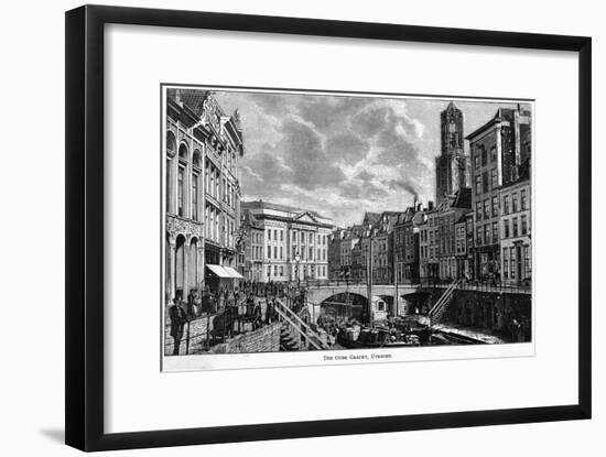 The Oude Gracht (The Old Canal)-null-Framed Art Print