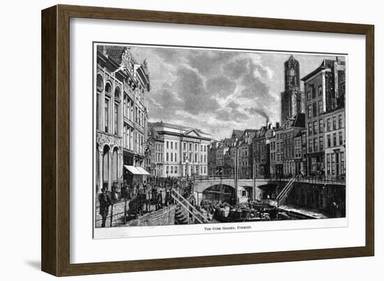 The Oude Gracht (The Old Canal)-null-Framed Art Print