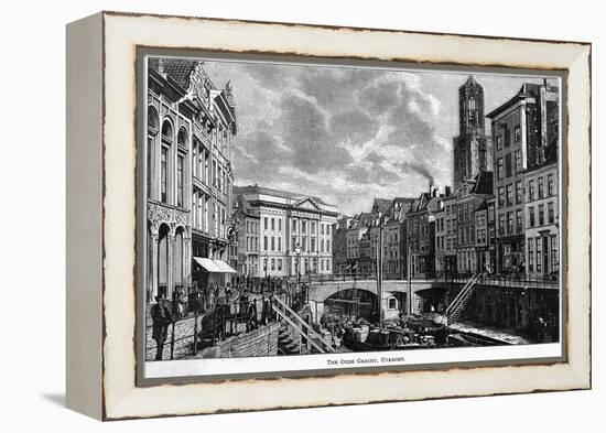 The Oude Gracht (The Old Canal)-null-Framed Stretched Canvas