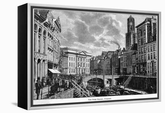 The Oude Gracht (The Old Canal)-null-Framed Stretched Canvas