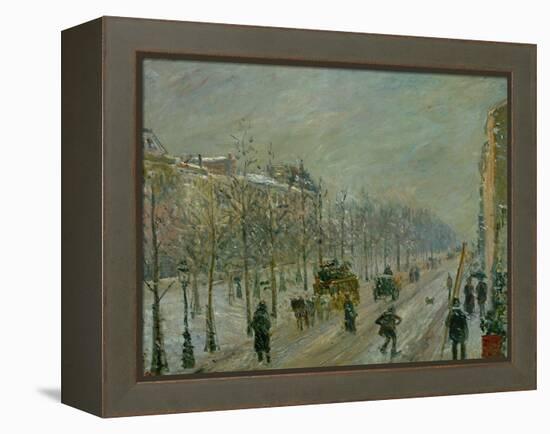 The Outer Boulevards: Snow, 1879-Camille Pissarro-Framed Premier Image Canvas