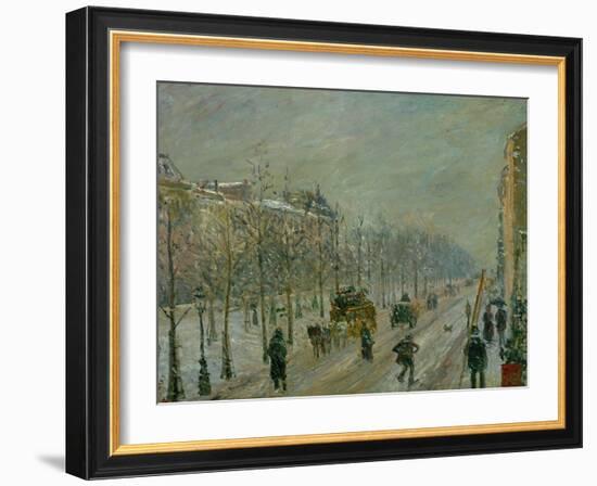 The Outer Boulevards: Snow, 1879-Camille Pissarro-Framed Giclee Print