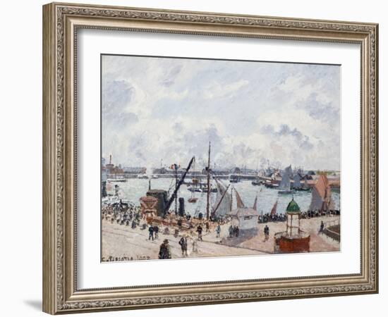 The Outer Harbour of Le Havre, Morning Sun-Camille Pissarro-Framed Giclee Print