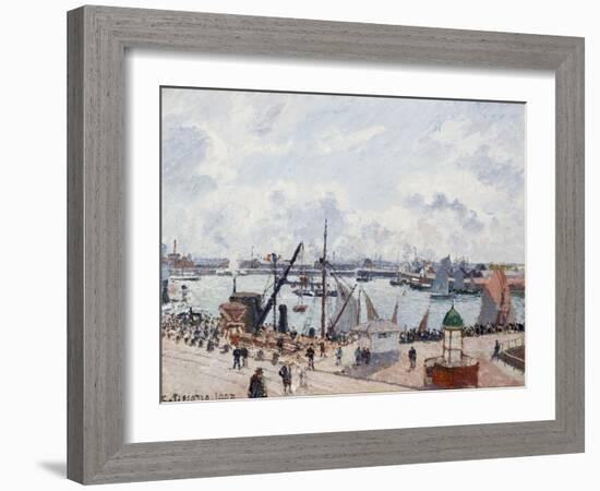 The Outer Harbour of Le Havre, Morning Sun-Camille Pissarro-Framed Giclee Print