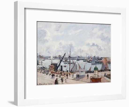 The Outer Harbour of Le Havre, Morning Sun-Camille Pissarro-Framed Giclee Print