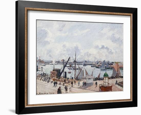 The Outer Harbour of Le Havre, Morning Sun-Camille Pissarro-Framed Giclee Print