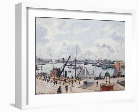 The Outer Harbour of Le Havre, Morning Sun-Camille Pissarro-Framed Giclee Print