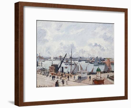 The Outer Harbour of Le Havre, Morning Sun-Camille Pissarro-Framed Giclee Print