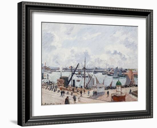 The Outer Harbour of Le Havre, Morning Sun-Camille Pissarro-Framed Giclee Print