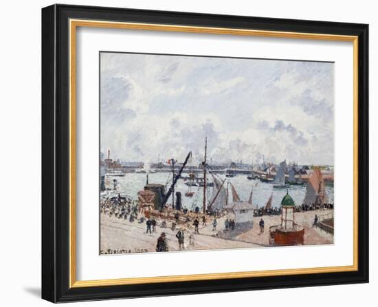 The Outer Harbour of Le Havre, Morning Sun-Camille Pissarro-Framed Giclee Print