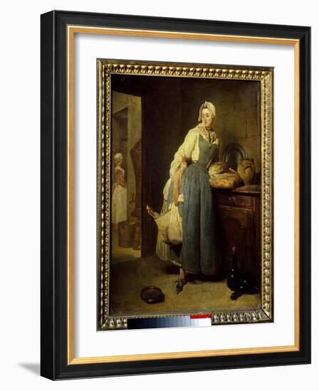 The Outfitter. Painting by Jean Baptiste Simeon Chardin (1699-1779) 18Th Century Sun. 0,47X0,38 M.-Jean-Baptiste Simeon Chardin-Framed Giclee Print