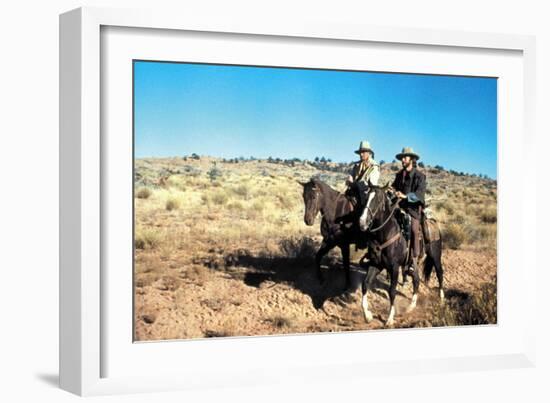 The Outlaw Josey Wales, Chief Dan George, Clint Eastwood, 1976-null-Framed Premium Photographic Print