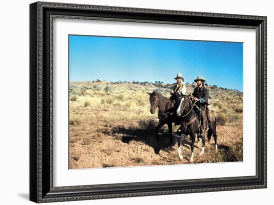 The Outlaw Josey Wales, Chief Dan George, Clint Eastwood, 1976-null-Framed Premium Photographic Print