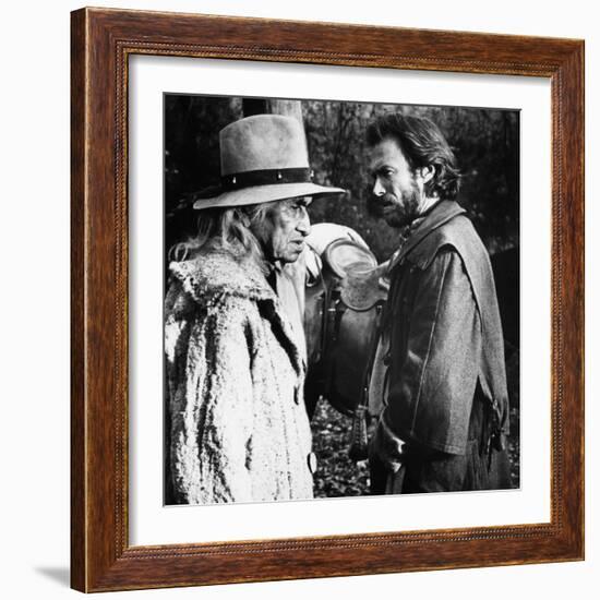 The Outlaw Josey Wales, Chief Dan George, Clint Eastwood, 1976-null-Framed Premium Photographic Print