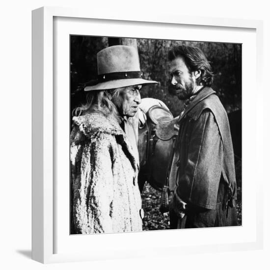 The Outlaw Josey Wales, Chief Dan George, Clint Eastwood, 1976-null-Framed Premium Photographic Print