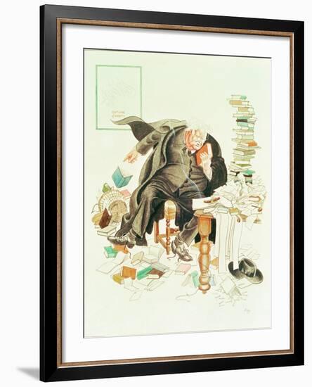 The Outline of Sanity' Satirical Cartoon of G.K. Chesterton-null-Framed Giclee Print