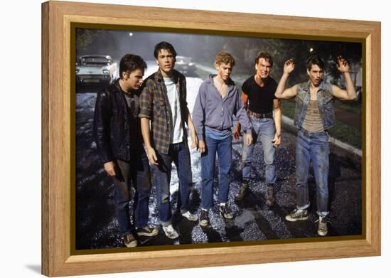 THE OUTSIDERS, 1982 directed by FRANCIS FORD COPPOLA Emilio Estevez, Rob Lowe, Thomas C. Howell, Pa-null-Framed Stretched Canvas