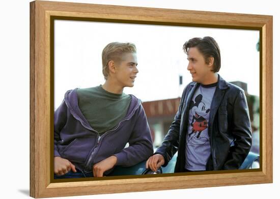 THE OUTSIDERS, 1982 directed by FRANCIS FORD COPPOLA Thomas C. Howell and Emilio Estevez (photo)-null-Framed Stretched Canvas