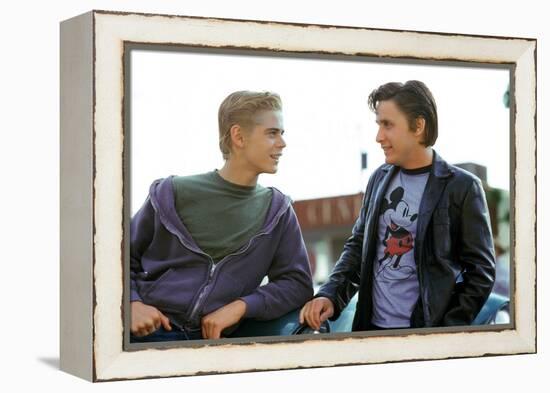 THE OUTSIDERS, 1982 directed by FRANCIS FORD COPPOLA Thomas C. Howell and Emilio Estevez (photo)-null-Framed Stretched Canvas
