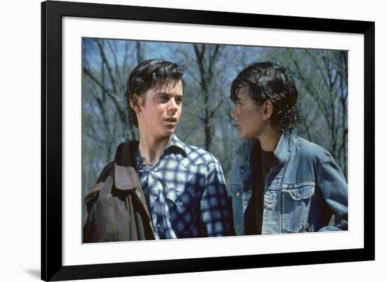 THE OUTSIDERS, 1982 directed by FRANCIS FORD COPPOLA Thomas C. Howell and Ralph macchio (photo)-null-Framed Photo