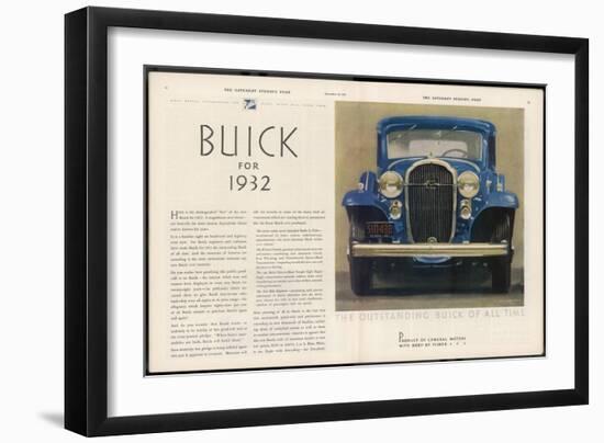 The Outstanding Buick of All Time, The Eight with Everything for Everybody-null-Framed Art Print