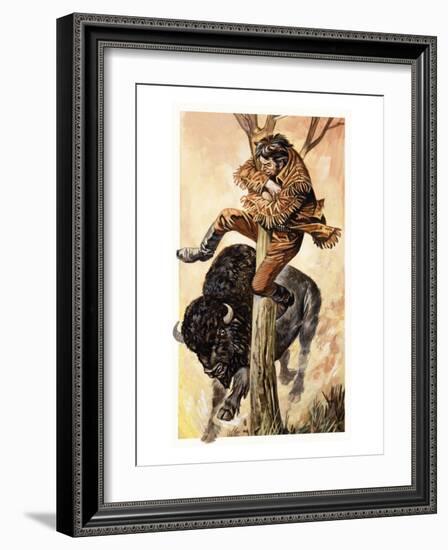 The Overland Stage: Outlaws and Indians-Peter Jackson-Framed Giclee Print