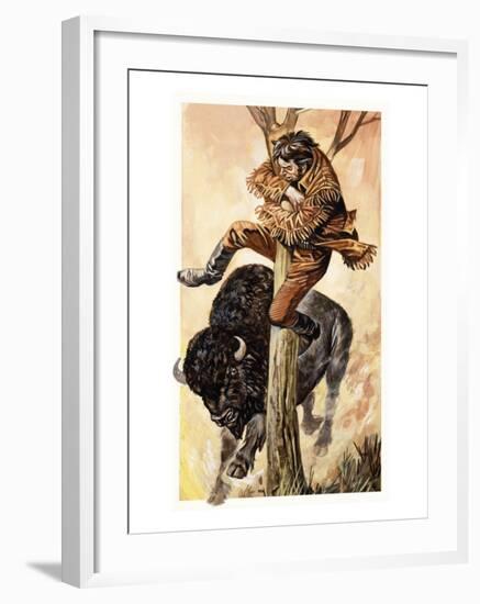 The Overland Stage: Outlaws and Indians-Peter Jackson-Framed Giclee Print