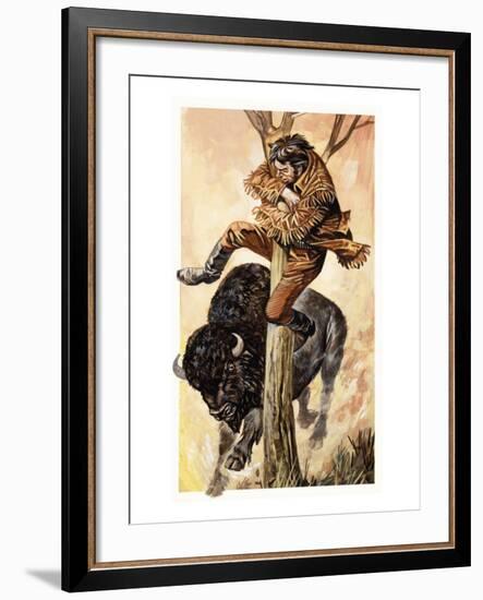 The Overland Stage: Outlaws and Indians-Peter Jackson-Framed Giclee Print