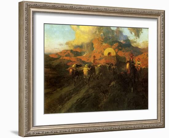 The Overland Trail, 1926-Frank Tenney Johnson-Framed Giclee Print