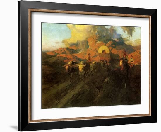 The Overland Trail, 1926-Frank Tenney Johnson-Framed Giclee Print