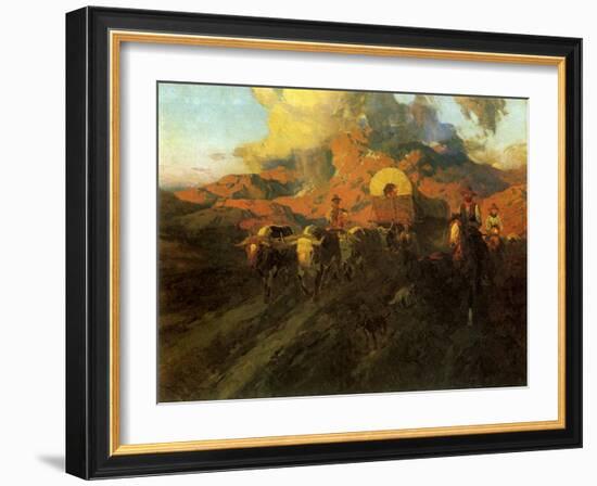 The Overland Trail, 1926-Frank Tenney Johnson-Framed Giclee Print