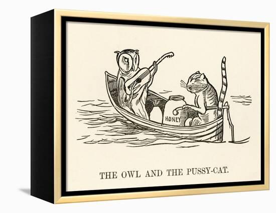 The Owl and the Pussy-Cat Went to Sea in a Beautiful Pea- Green Boat-Edward Lear-Framed Premier Image Canvas