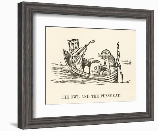 The Owl and the Pussy-Cat Went to Sea in a Beautiful Pea- Green Boat-Edward Lear-Framed Photographic Print