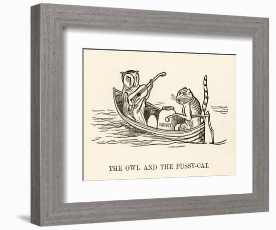 The Owl and the Pussy-Cat Went to Sea in a Beautiful Pea- Green Boat-Edward Lear-Framed Photographic Print