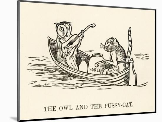 The Owl and the Pussy-Cat Went to Sea in a Beautiful Pea- Green Boat-Edward Lear-Mounted Photographic Print