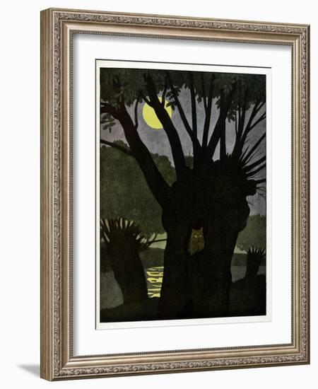 The Owl. 'Chosen Buffoon',-Benjamin Rabier-Framed Art Print