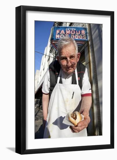 The Owner Of Pete's Famous Hot Dogs, Birmingham, Alabama-Carol Highsmith-Framed Art Print
