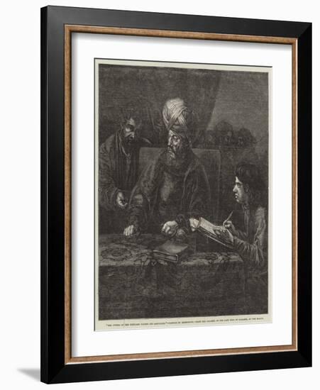 The Owner of the Vineyard Paying His Labourers-Rembrandt van Rijn-Framed Giclee Print