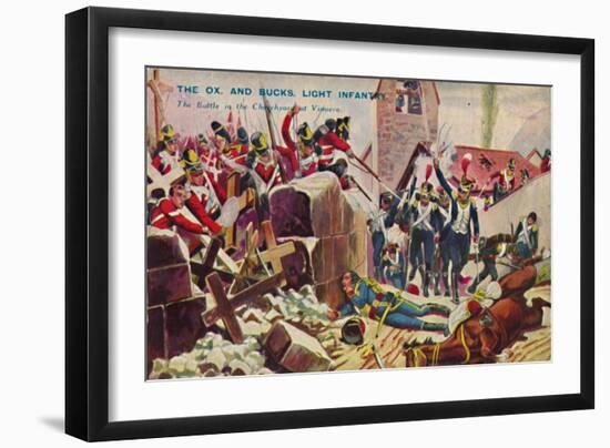 'The Ox. And Bucks. Light Infantry. The Battle in the Churchyard at Vimiero', 1808, (1939)-Unknown-Framed Giclee Print