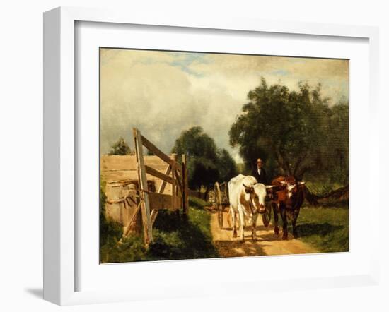 The Ox Cart-William Hart-Framed Giclee Print