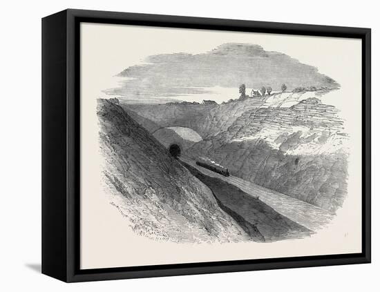 The Oxford and Birmingham Railway: Cutting at Harbury, 1852-null-Framed Premier Image Canvas