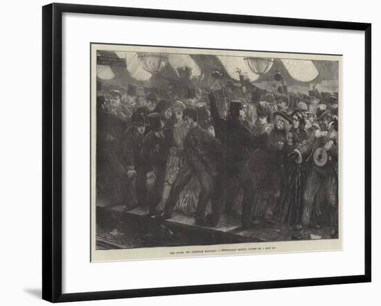 The Oxford and Cambridge Boat-Race, a Metropolitan Railway Station on a Race Day-Charles Joseph Staniland-Framed Giclee Print