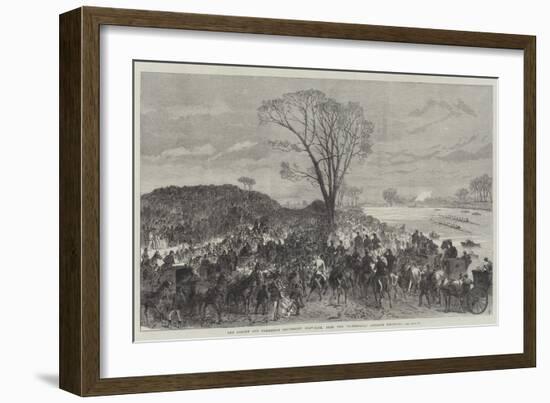 The Oxford and Cambridge University Boat-Race, from the Sandhills, Opposite Chiswick-Charles Robinson-Framed Giclee Print