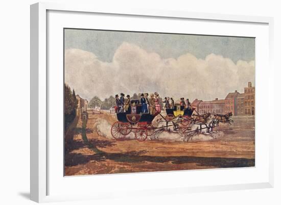 The Oxford and Opposition Coaches, 1906-W Flavell-Framed Giclee Print