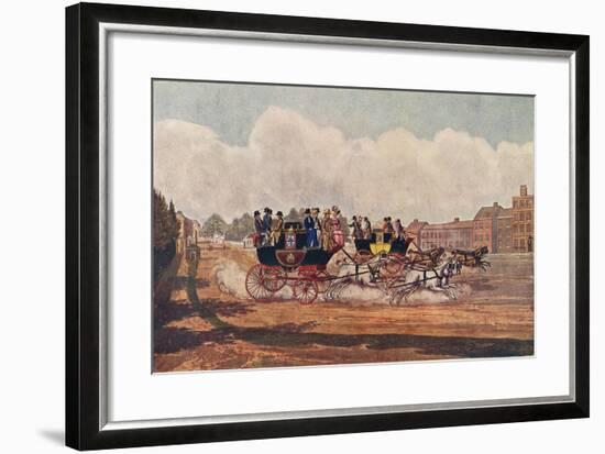 The Oxford and Opposition Coaches, 1906-W Flavell-Framed Giclee Print