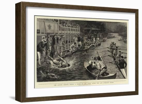 The Oxford Summer Eights, a Scene on the River after the Last Evening's Racing-Arthur Hopkins-Framed Giclee Print