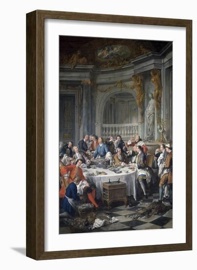 The Oyster Lunch. 1735-Jean Francois de Troy-Framed Art Print